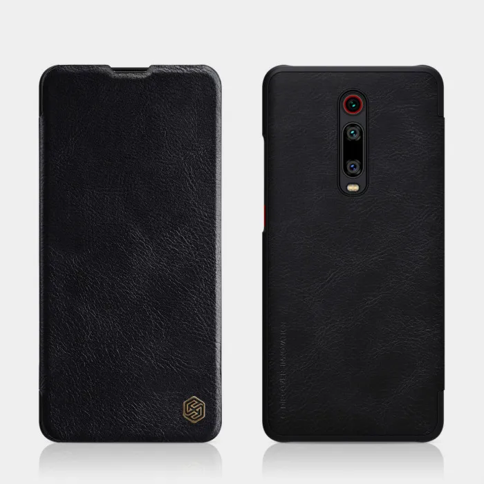 Серия NILLKIN QIN для Xiao mi Red mi K20/K20 PRO/mi 9 T/mi 9 T PRO Чехол винтажный флип-чехол бумажник из кожи ПУ и ПК задняя крышка - Цвет: Black