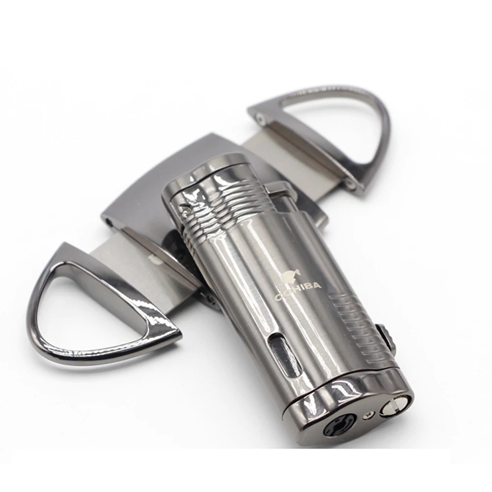 COHIBA зажигалка для сигар Jet Torch газовые зажигалки металлическая коробка резак