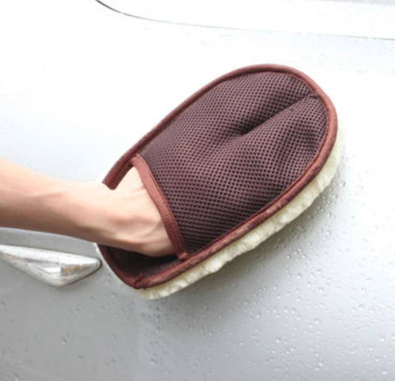 Варежка из овечьей шерсти для мытья автомобиля перчатка глубокой очистки