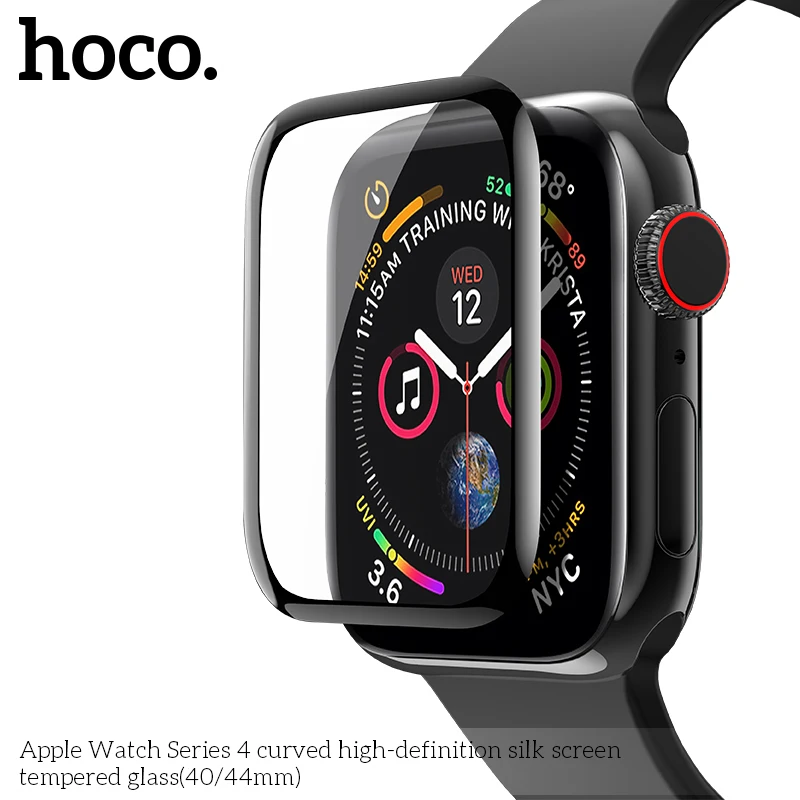 HOCO 3D изогнутое Закаленное стекло протектор экрана для Apple Watch серии 4 iWatch 40 мм 44 мм полное покрытие Защитная пленка для экрана группа