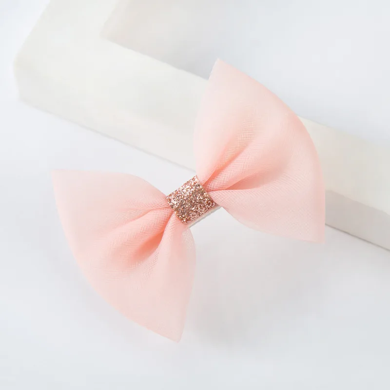 Модные милые корейские заколки для волос из органзы бутик 20 шт. однотонные