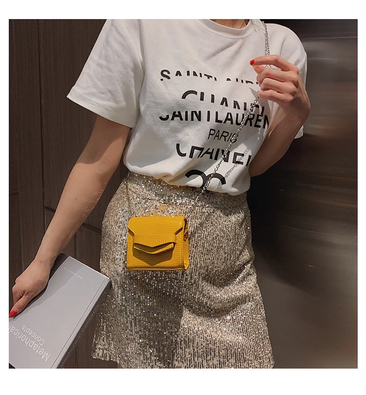 FEMALEE INS, хит, ПУ кожа, Аллигатор, мини клатч, женские милые маленькие сумки через плечо, Квадратный Круг, женские цепочки, модные вечерние сумки на плечо