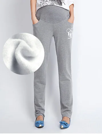 Gray winter Emotion Moms стильные штаны для беременных и капри брюки для будущих мам Брюки для беременных женщин брюки для беременных Капри - Цвет: Gray winter