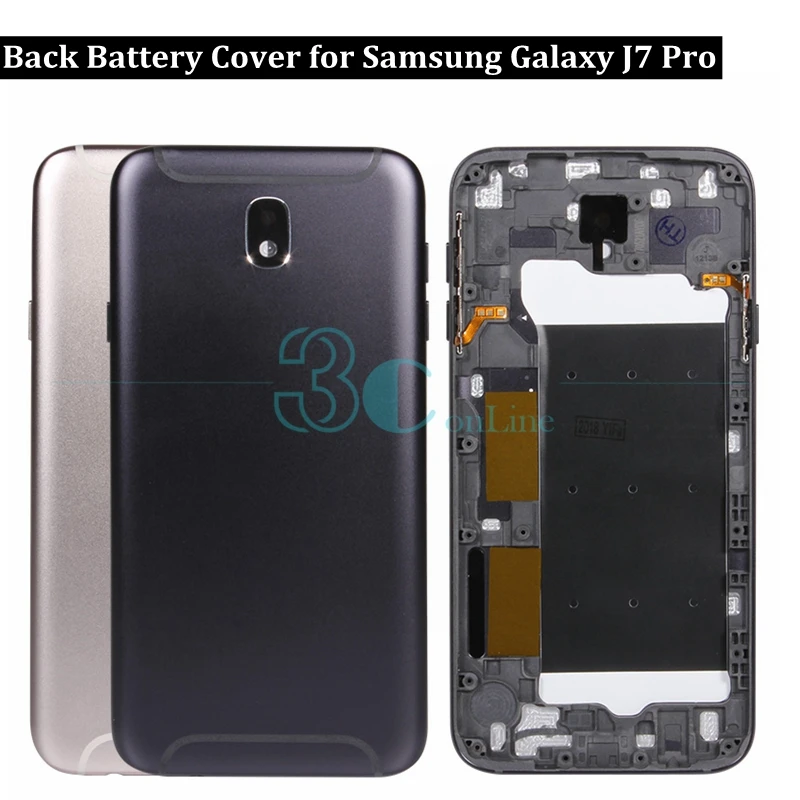 Задняя крышка для Samsung Galaxy J7 Pro металлический корпус задней двери чехол J730F
