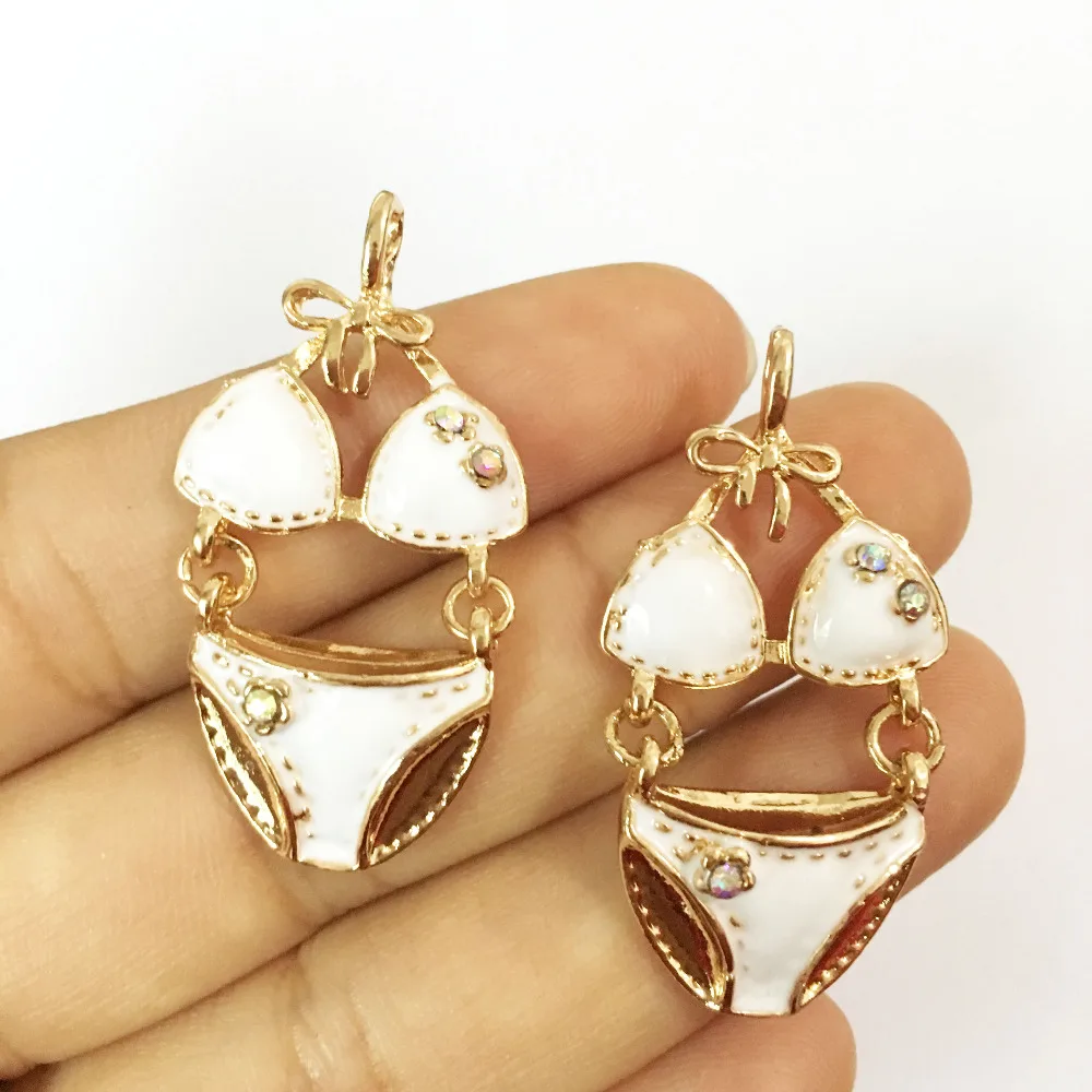 

Free Shipping Sexy Bra&panties Shape Oil Drop Charms Mix 30pcs Alloy Jewelry Braeclet Enamel Underwear Alloy Charm