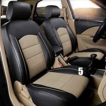 black x beige for 5s Чехол для сидения автомобиля, кожаный Стильный чехол для Toyota Prado, чехол для сидений автомобиля для правой руки, чехлы для сидений автомобиля, набор - Название цвета: black x beige for 5s