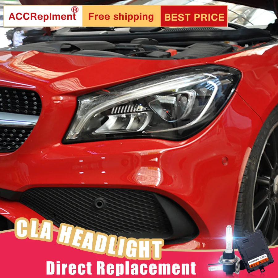 2 шт. светодиодный фары для Mercedes-Benz CLA- светодиодный Автомобильные фары ангельские глазки все светодиодный комплект протовотуманная подсветка Габаритные огни