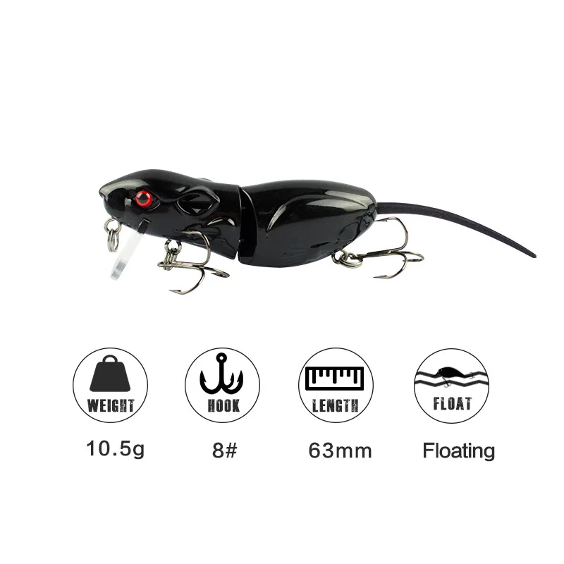 WATERBOY 6.3cm10.5g приманка для ловли крыс Реалистичная приманка для мыши Яркие 3D глаза плавающая приманка Реалистичная рыба воблер Снасть