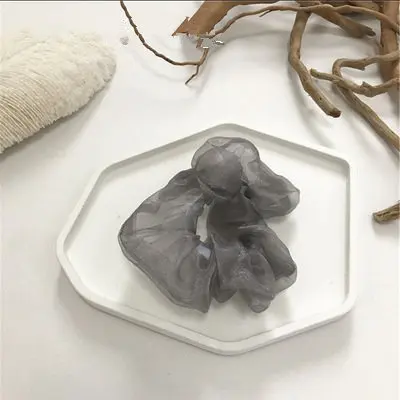 2 AOMU Женские однотонные шифоновые резинки для конского хвоста держатель для девочек прозрачная ткань эластичные резинки для волос бант аксессуары для волос - Цвет: 2