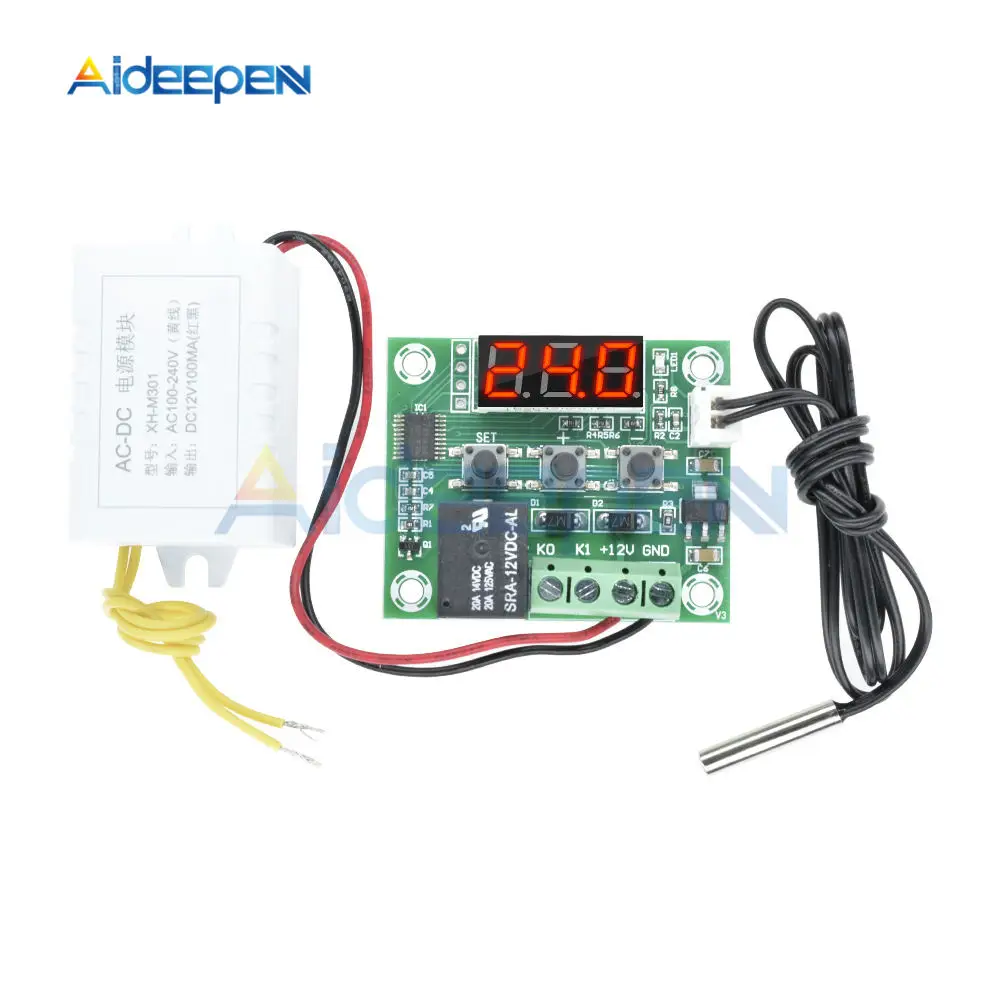 W1209 AC 110 V-220 V Цифровой термостат регулятор температуры инкубатор термостат модуль питания красный светодиодный дисплей