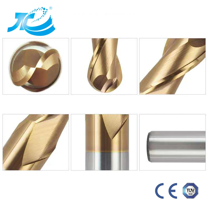 Скидка 1500USD 20% Фрезерный резак с ЧПУ Карбид 2-4Flutes HRC55 золотой шар Концевая фреза
