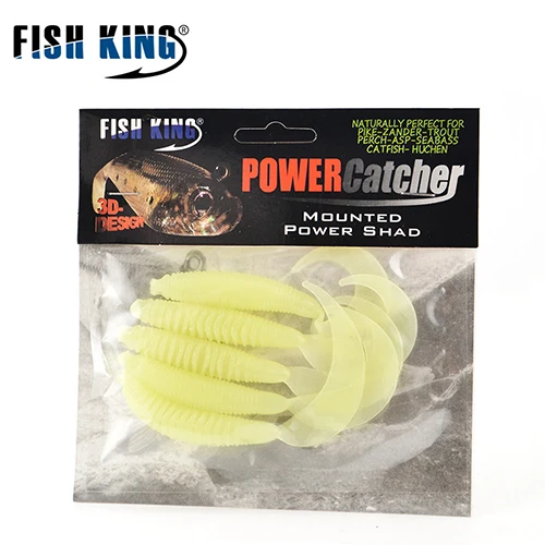 FISH KING, 5 шт./лот, 9,8 см/8 г, Pesca Shad, для рыбалки, свимбейт в форме червя, джиг, голова для ловли нахлыстом, аксессуары, Мягкая приманка для рыбалки, Мягкая приманка - Цвет: Прозрачный