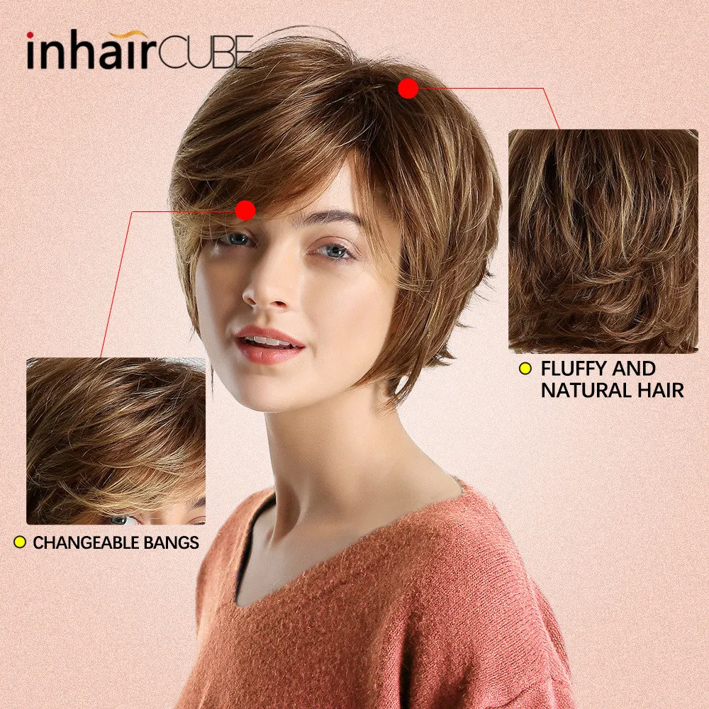 Inhair Cube 10 дюймов женские короткие волосы парики для женщин вечерние натуральные