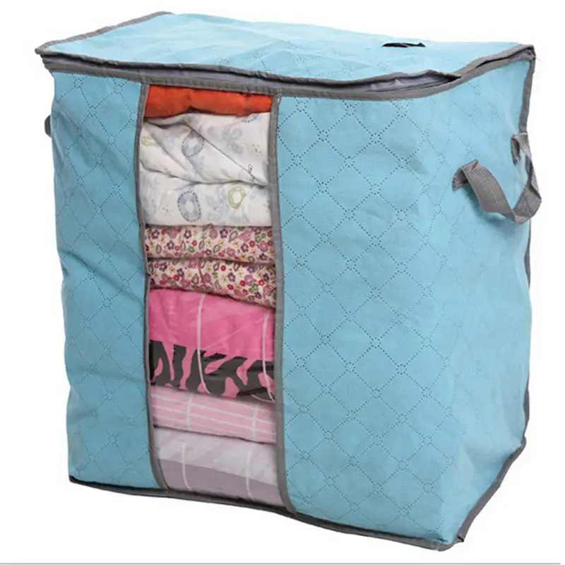 Lasperal Quilt Storage Bags Cotton Home Organizer Portable Anti-dust Wardrobe Bamboo Clothes Bag Pouch Box | Дом и сад
