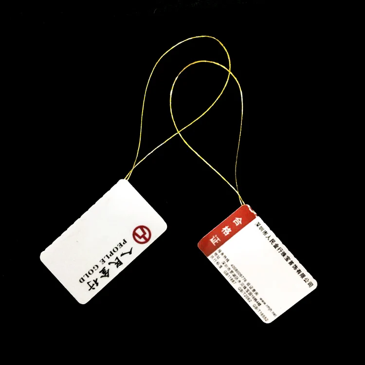 Ювелирная этикетка ценник с нефритом шнурок бирка для одежды золотая Серебряная