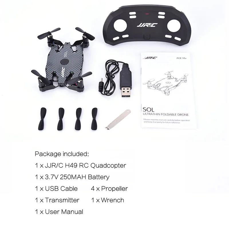JJRC H49 2 4 GHz 720P HD Wifi FPV видеокамера Складная мини Квадрокоптер Дрон с удержанием
