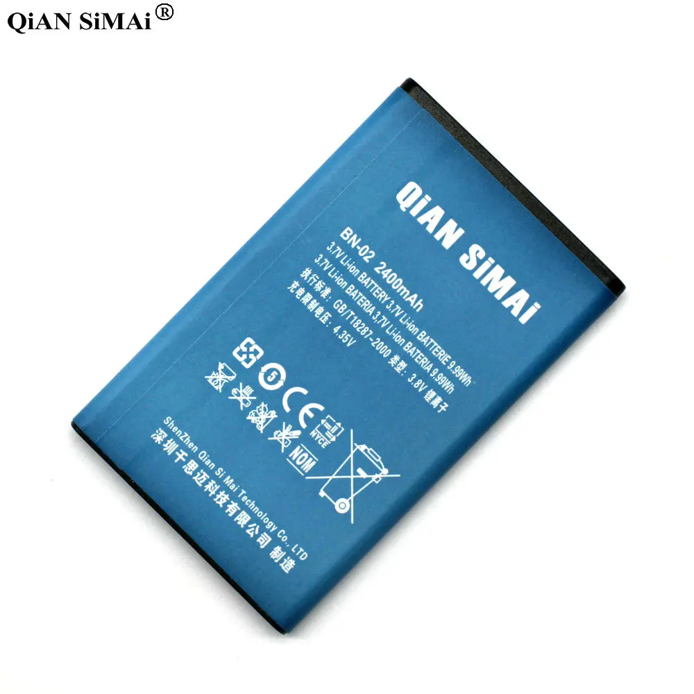 QiAN SiMAi высокое качество BN 02 BN02 2400mAh батарея для Nokia XL / 4G RM 1061 1030 + код
