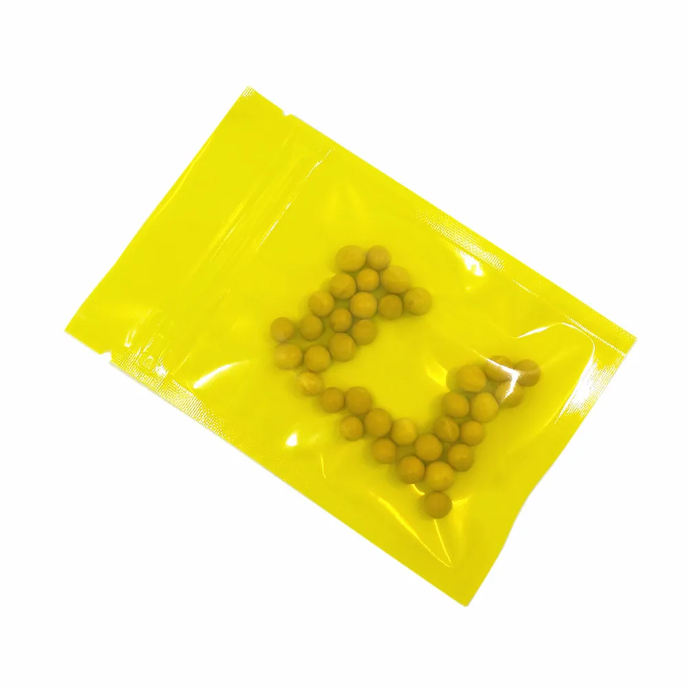 100 шт./лот прозрачная пластиковая сумка на молнии цветная для свадебных конфет