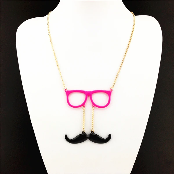 Универсальные стильные красные очки черная маска с фальшивыми усами ожерелье |