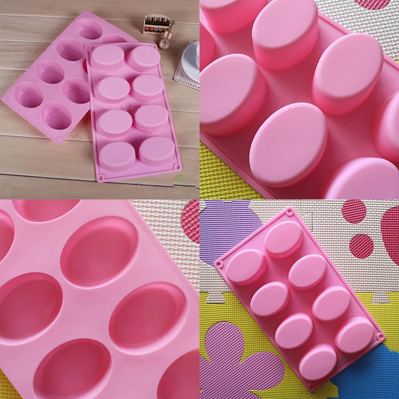 JX LCLYL 8 полости овальной Форма мыло формы силиконовые шоколадный торт DIY Fondant