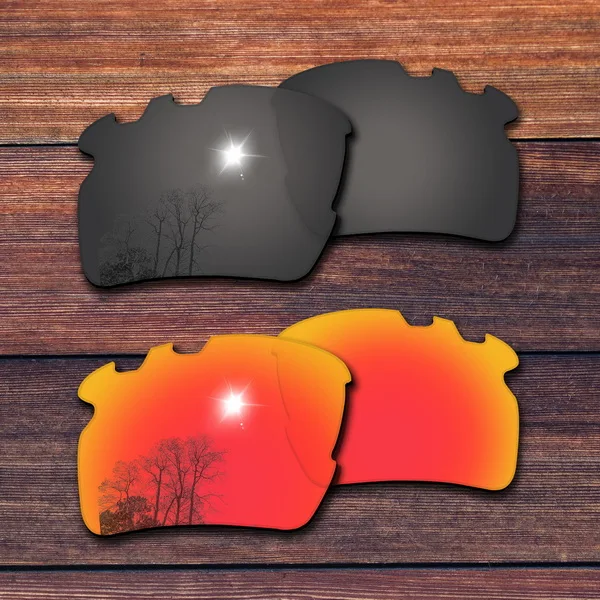 Black and Fire Red OOWLIT поляризованные Сменные линзы для солнцезащитных очков типа оправа-oxley Flak 2,0 XL с вентиляцией OO9188 - Цвет линз: Black and Fire Red