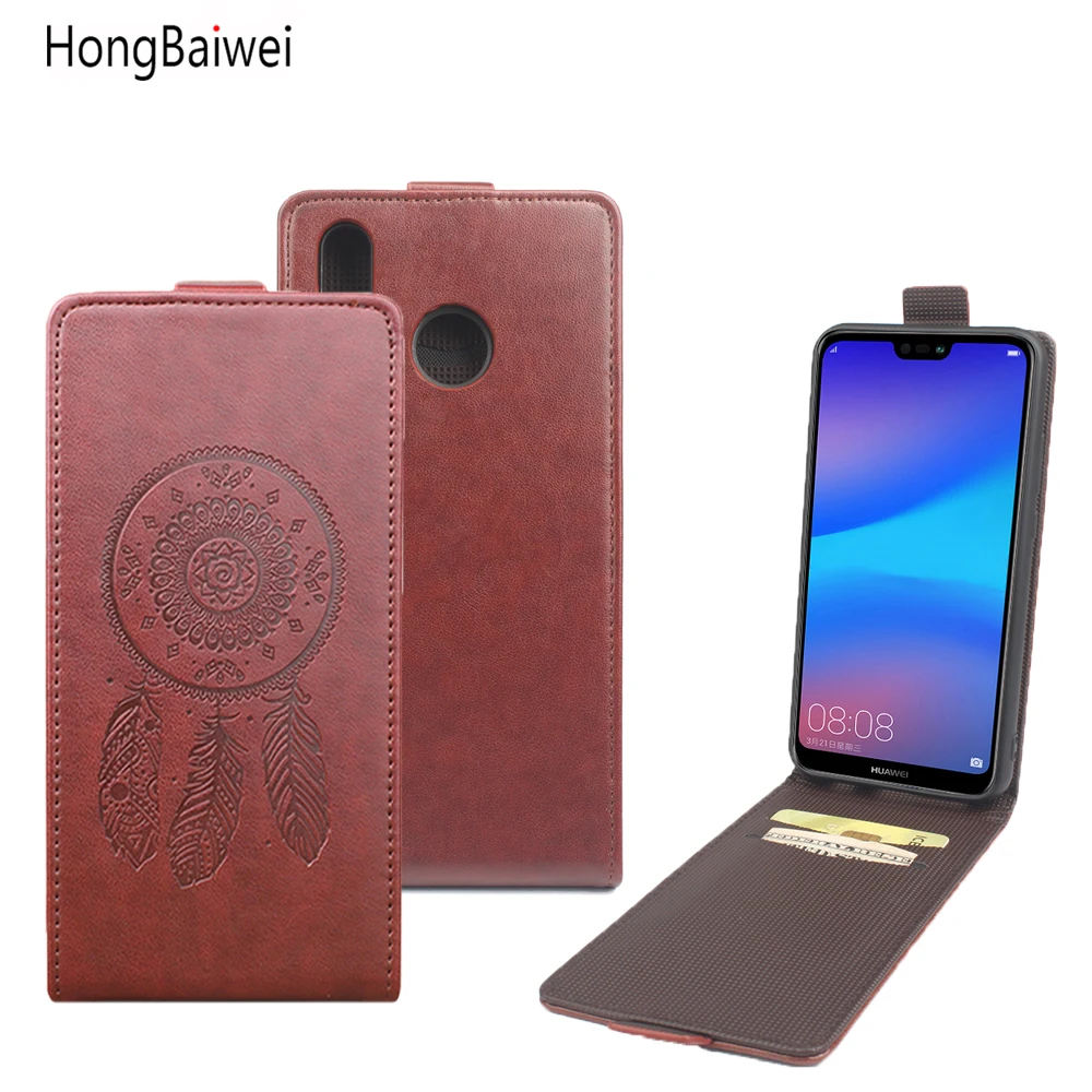 HongBaiwei для huawei P20 Lite флип чехол тисненая кожа чехол для huawei P20 Lite Вертикальная задняя крышка для huawei Nova 3e
