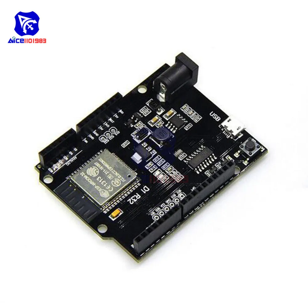 Плата расширения беспроводного модуля diymore CH340 WeMos D1 Mini ESP32 WiFi Bluetooth для Arduino UNO R3 Type