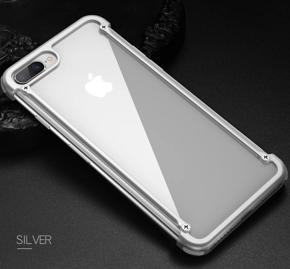 OATSBASF подушка безопасности металлический чехол для iPhone 8 чехол персональная подушка безопасности оболочка для iPhone 8 Plus металлический бампер крышка с подарочной стеклянной пленкой