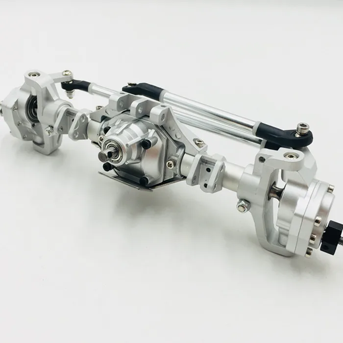 KYX сплав CNC расширение и длиннее передний мост и задний мост для 1/10 осевой SCX-ll 90046 - Цвет: front axle silver