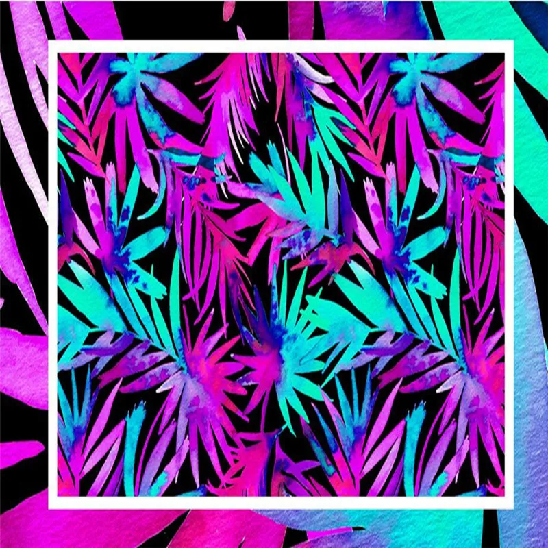 3D фотообои на заказ современные яркие тропические растения листья обои для