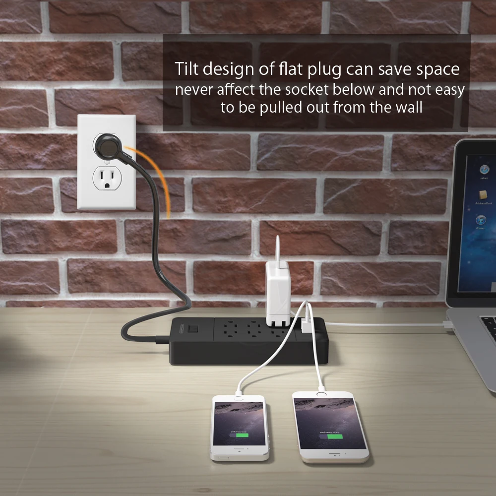 NTON POWER Smart Power Strip настенная 6 AC 4 USB зарядная станция с защитой от перенапряжения