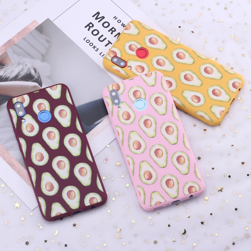 Для Xiaomi Mi Redmi Note 5 6 7 8 9 10 lite Pro Plus милые авокадо мультфильм конфеты силиконовый