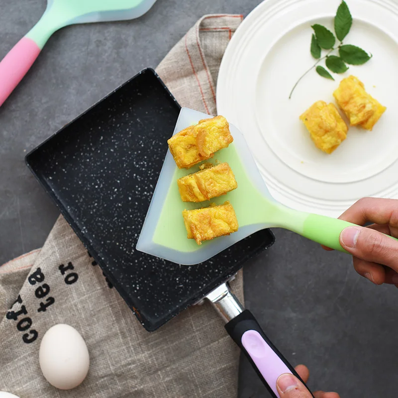 Кухонная силиконовая сковородка для омлета Tamagoyaki, Тернер для стейка, термостойкая силиконовая лопатка, инструменты для выпечки, кухонные принадлежности