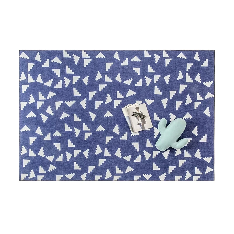 Скандинавский узор Синий Геометрический гостиная ковер в простом стиле