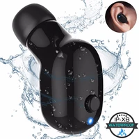 waterproof bluetooth earphone mini invisible wireless earphones snug in ear car with mic showering driving sports