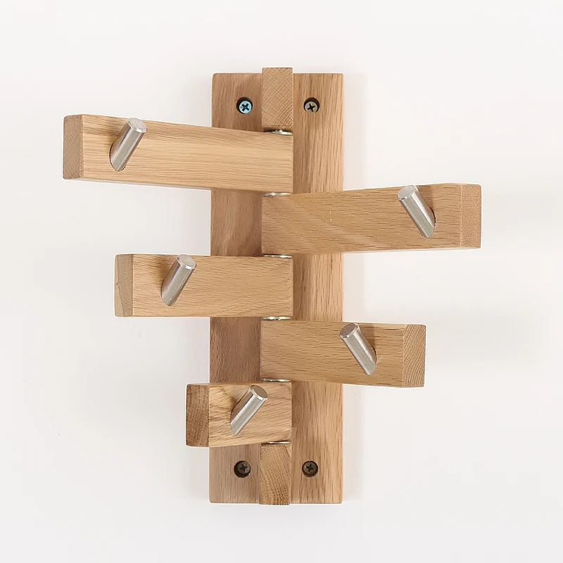 

Oak Rotating Keys Hook Wood Wall Hook Entrance Hang Entrance Clothes Key Details Storage Rack Coat Hook Hanger