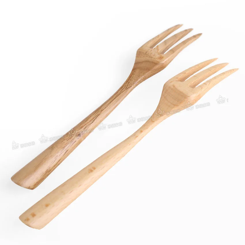 Вилки из натурального дерева длиной 20 см столовые приборы Шпилька с тремя