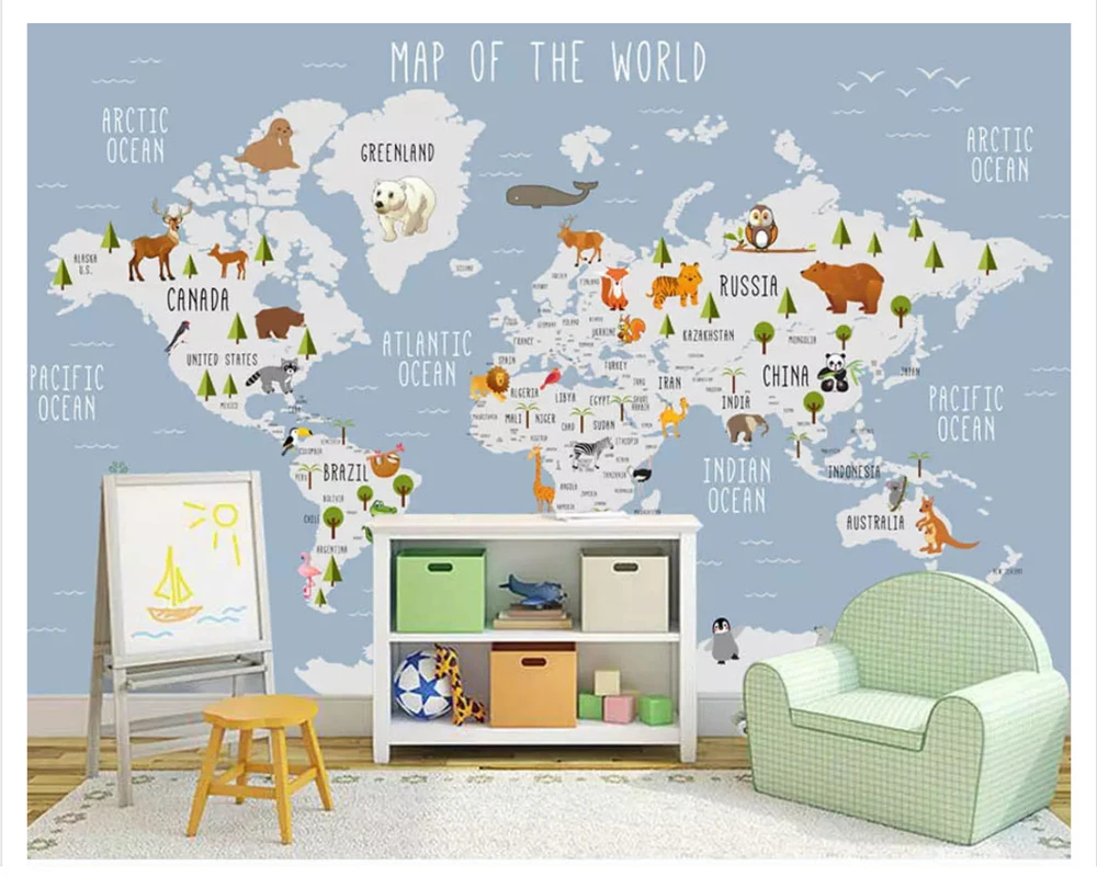 

beibehang Custom fashion classic modern personality silky 3d wallpaper map suitable for office bedroom wall papers home decor