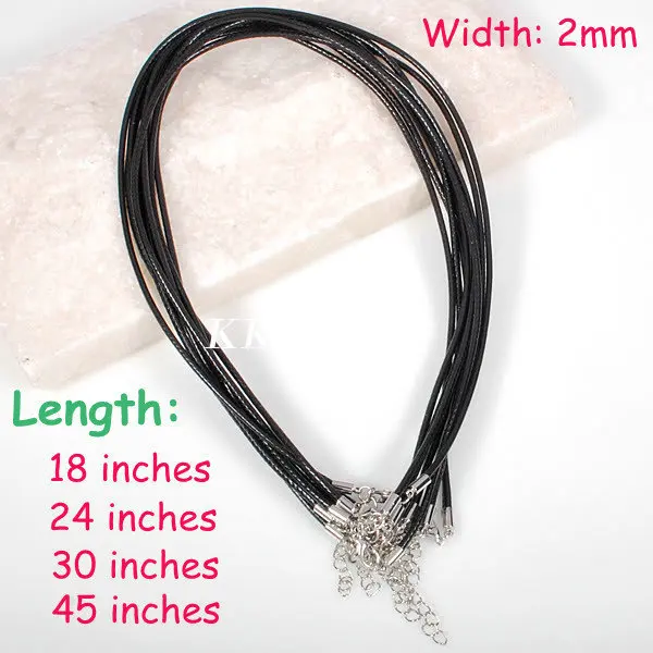 100 шт./лот 18 дюймов Европейская застежка Лобстер черная Вощеная Веревка Подвеска