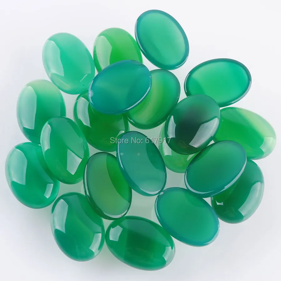 

RONGZUAN Free shipping Green Agates Gem Stones Oval Beads Cabochon CAB No Drill Hole 18x25x7mm Jewelry 10pcs/lot TU3129