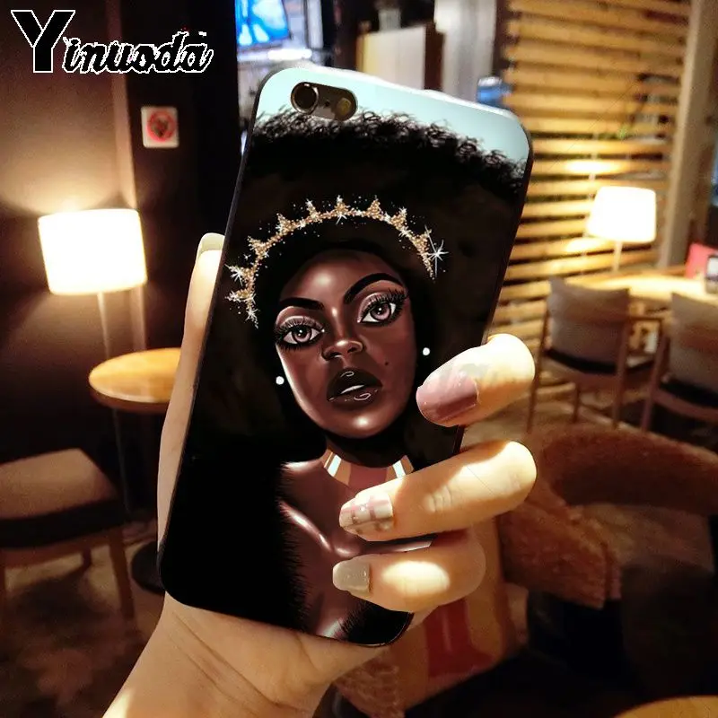 Yinuoda coque для iphone 11 11pro max funda африканская красавица афро затяжки черная девушка