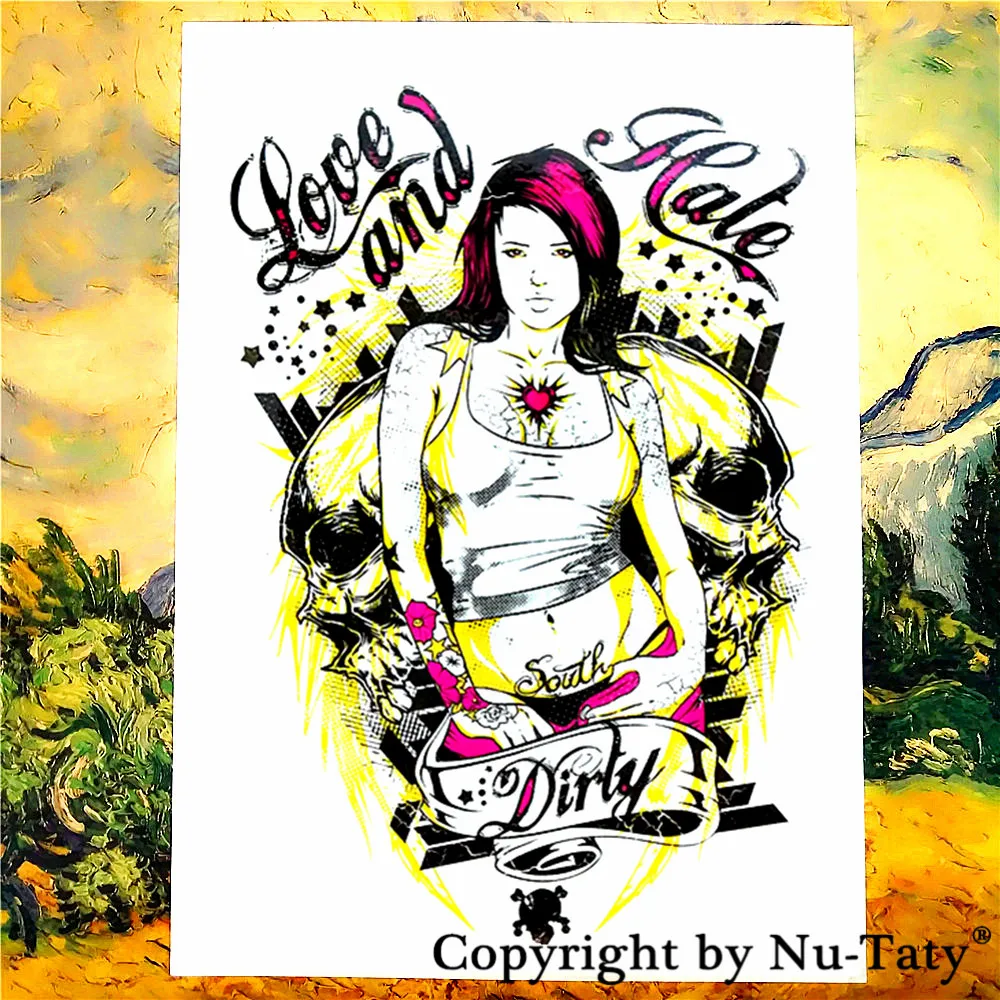 SHNAPIGN Сексуальная городская девушка временная татуировка боди арт вспышка