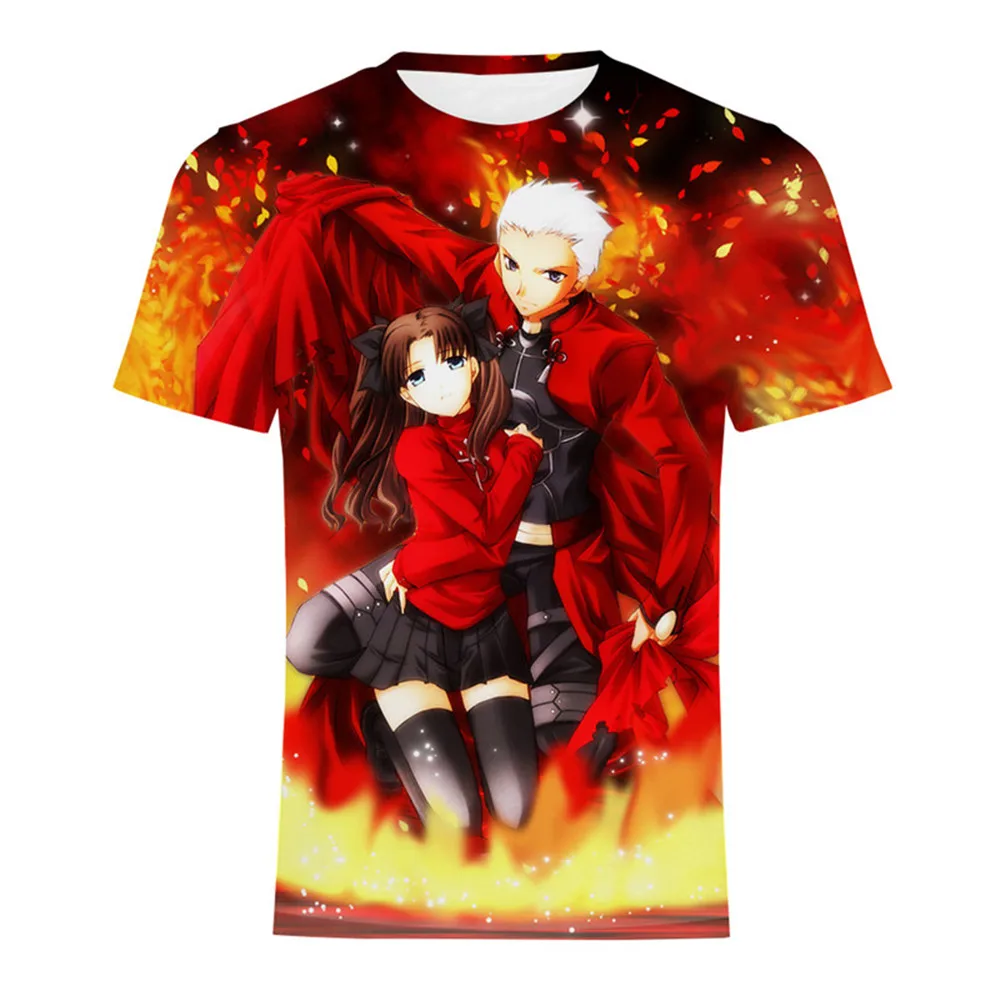 Fate stay night мужские футболки с персонажами из аниме модные 3D печать судьба ноль