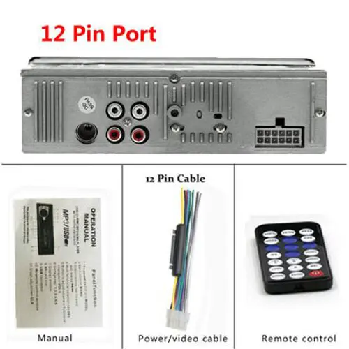 Camecho 12 в Bluetooth автомобильный стерео FM Радио MP3 аудио плеер Зарядное устройство USB SD AUX Автоэлектроника сабвуфер в-dash 1 DIN Авторадио - Цвет: 12 Pin Port