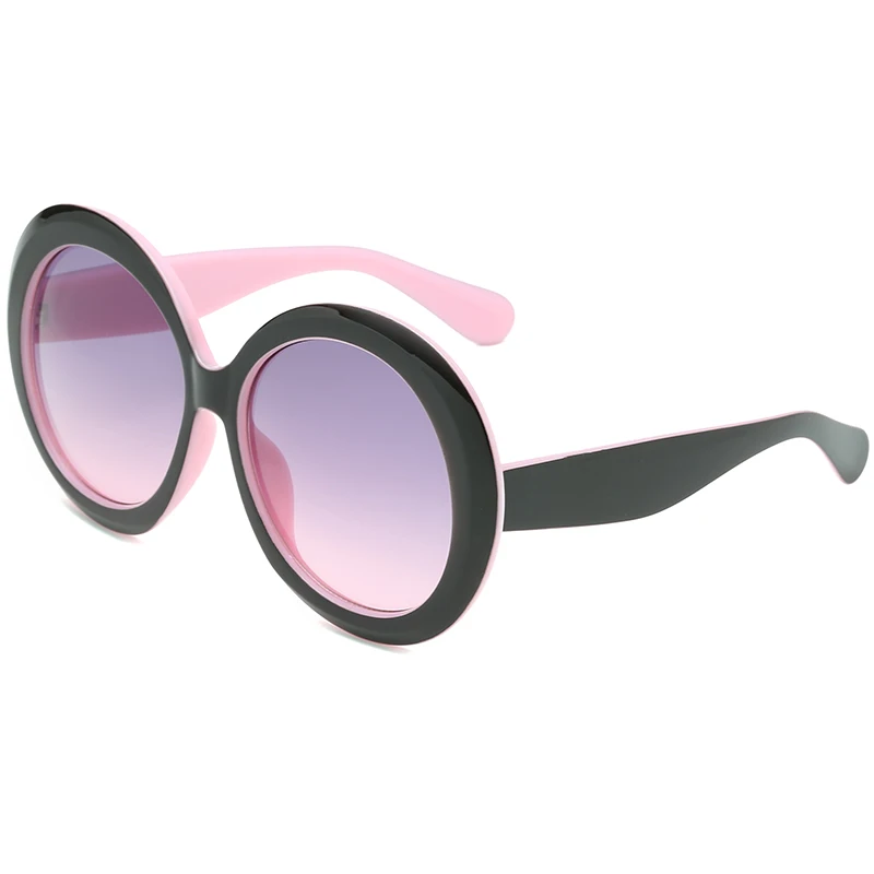 pink gradual pink LongKeeper Круглый Большие женские очки Очки градиент черный коричневый солнцезащитные очки для мужчин подарок Брендовая Дизайнерская обувь uv400 - Цвет линз: pink gradual pink