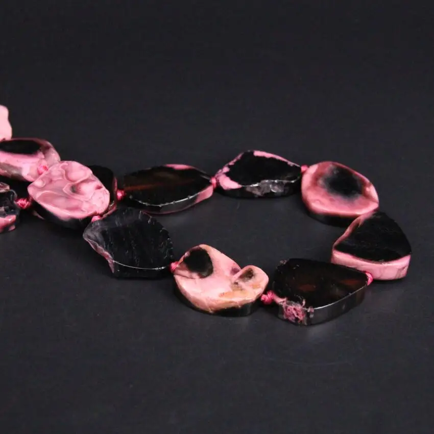 Прибл. 13 шт./нитка розовый черный натуральный кулон Агаты друза бриллианты