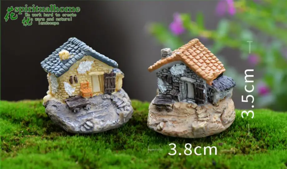 1 шт. 9 стиль мини маленькие домики Сказочный Сад миниатюры DIY орнамент украшения статуэтки, микро пейзаж - Цвет: Светло-зеленый
