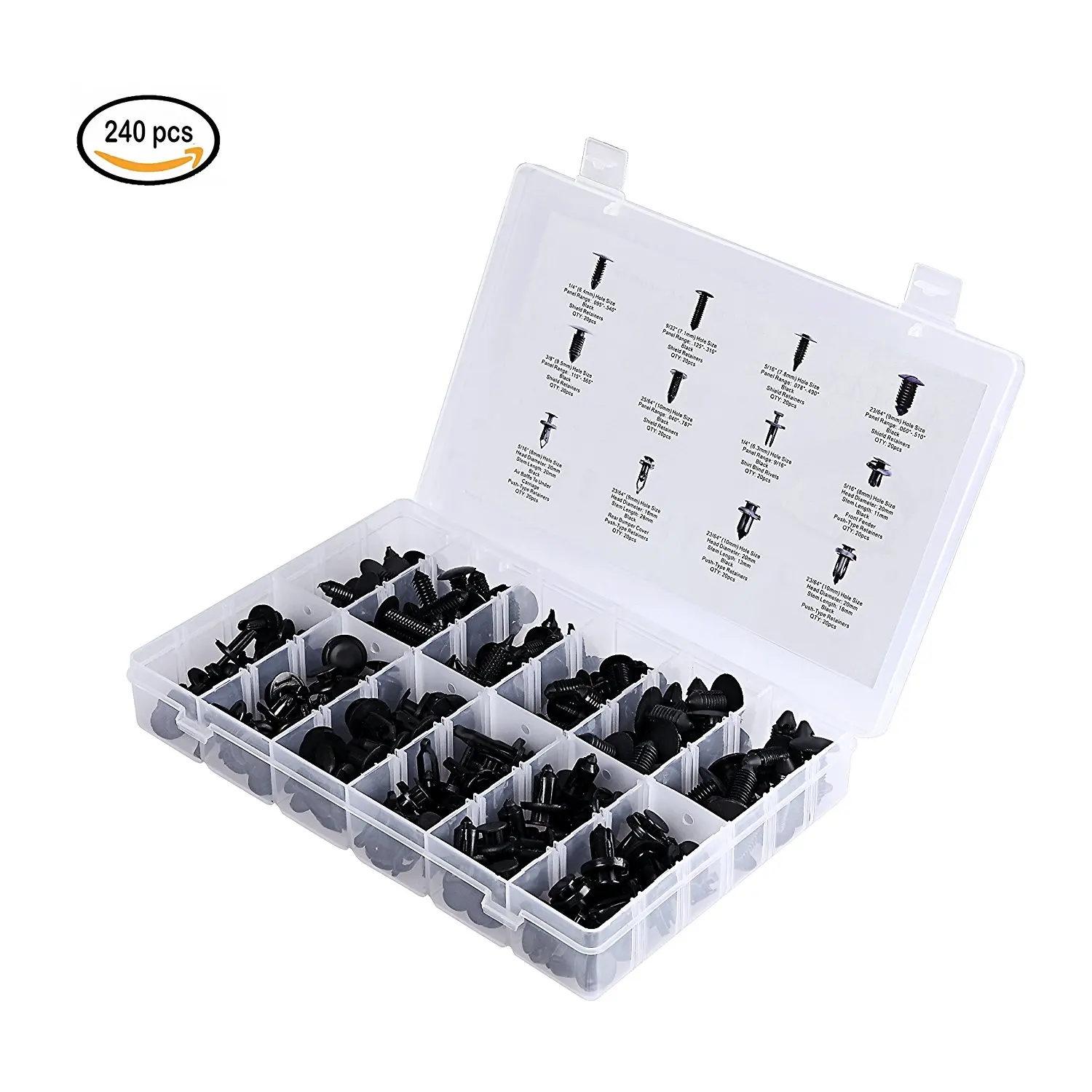 Набор заклепок для автостайлинга ассортимент 240 шт. набор Ssangyong Actyon Korando Kyron Musso Nomad