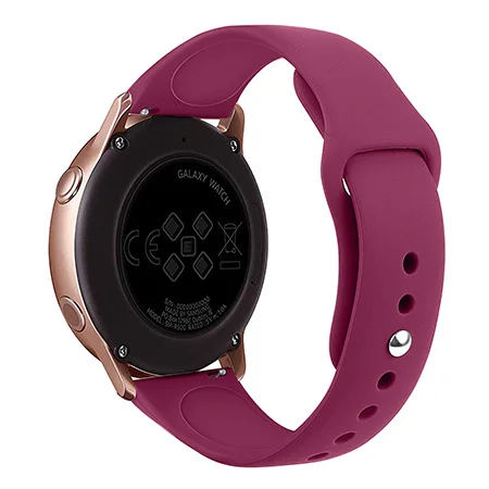 wine red 20 мм силиконовые полосы для samsung Galaxy Watch Active 2 ремешок маленький большой ремешок для Amazfit Bip samsung Galaxy watch 42 мм - Цвет: wine red