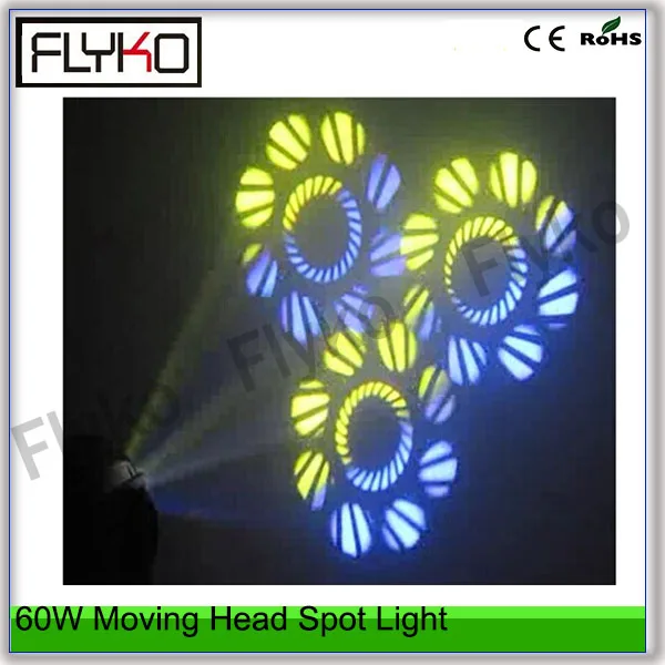 2 шт. Бесплатная доставка 60 Вт Светодиодный прожектор с движущейся головкой |